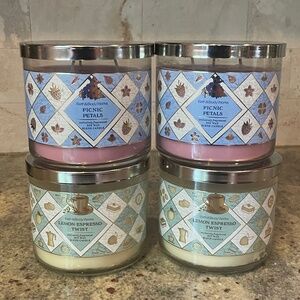 Bath & Body Works 3-Wick Candle Sets-NEW- Picnic Petals or Lemon Espresso-